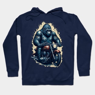 Gorilla riding a classic motorcyle Hoodie